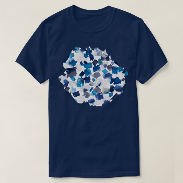 Abstract Brushstrokes Painting Blue T-Shirt (Design Front)