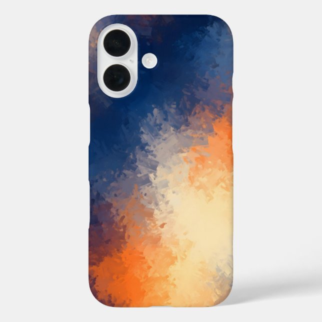 Abstract Brushstrokes: Vibrant Blue & Orange. Case-Mate iPhone Case (Back)
