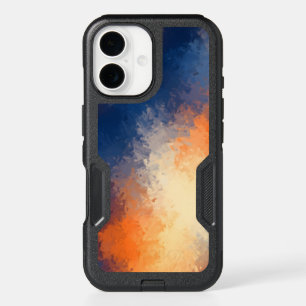Abstract Brushstrokes: Vibrant Blue & Orange. iPhone 16 Case