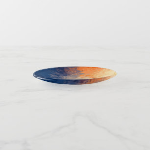 Abstract Brushstrokes: Vibrant Blue & Orange. Trinket Tray