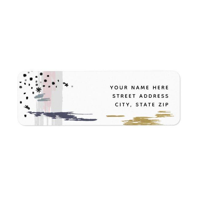 Abstract Brushstrokes Wedding Label (Front)