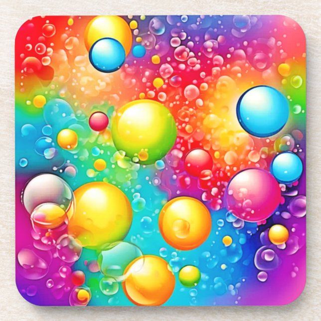 Abstract Bubble Art Beverage Coaster (Front)