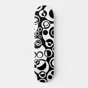 Abstract Bubbles 01 - B/W - Retro Skateboard