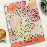 Abstract Bubbles Colorful Artistic Family Name Fun Jigsaw Puzzle<br><div class="desc">This colorful design was created from my whimsical abstract bubbles or circles with fun black zen doodles with a soft orange,  yellow,  and pink color scheme and can be customized with your family name in a modern,  trendy font.</div>
