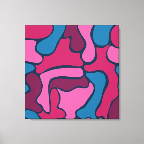Abstract Bubbles in Hot Pink Canvas Print