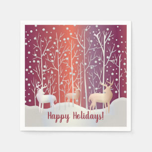 Abstract Bucks, Trees and Snow    Napkins