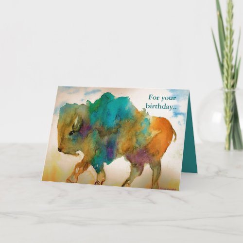 Abstract Buffalo Birthday Card