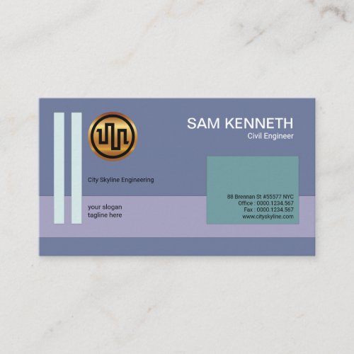 Abstract Building Block Columns Civil Engineering Business Card