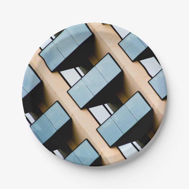 Abstract Building  Paper Plates (Front)