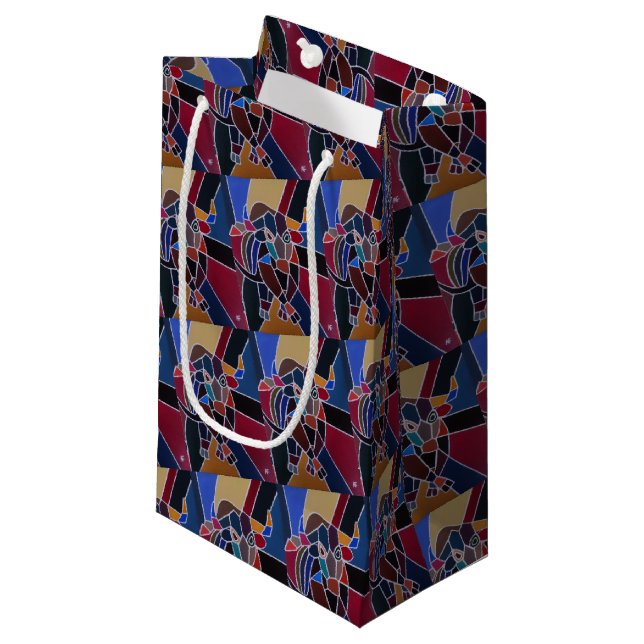 Abstract Bull Painting by Alfred Fox Small Gift Bag (Front Angled)