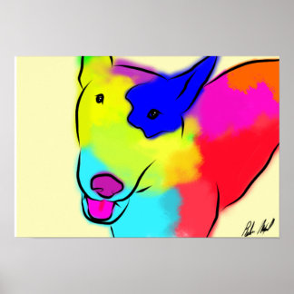 Abstract Bull Terrier Poster