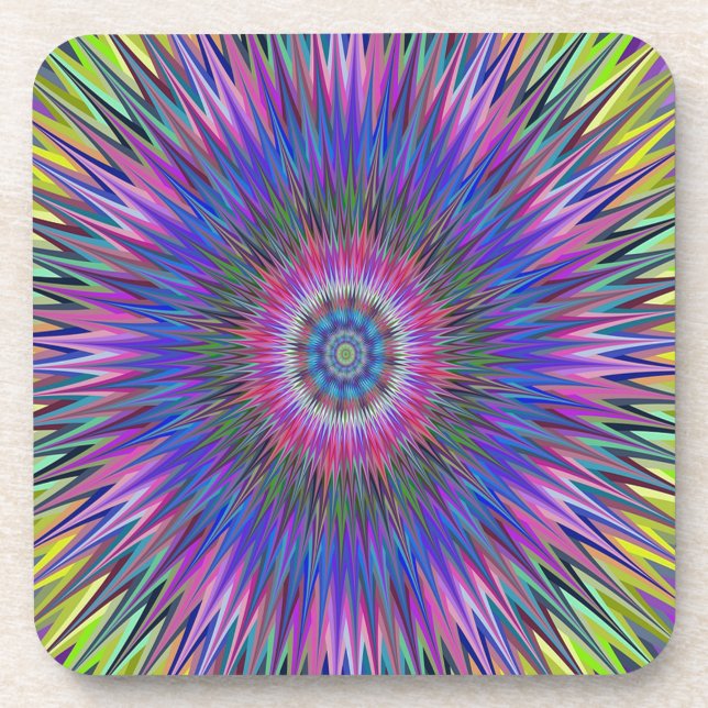 Abstract Bulls-eye Pattern Drink Coaster (Front)