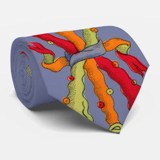 abstract bundle print neck tie