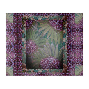 Abstract Burgundy & Green Floral Acrylic Print