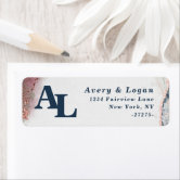 Blush pink rose return address label, Zazzle