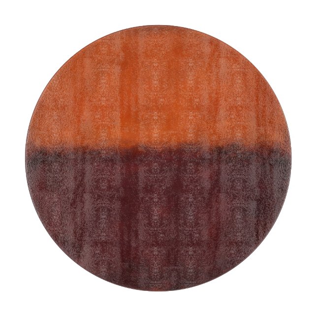 Abstract Burnt Orange Horizon Cutting Board (Front)