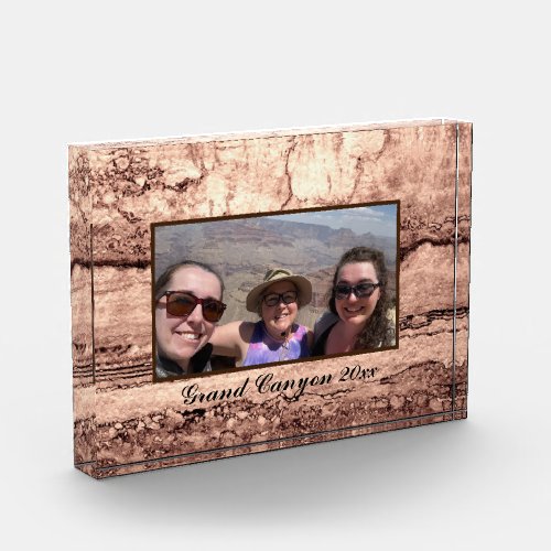 abstract burnt sienna marble granite personalized  photo block