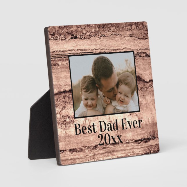 Abstract burnt sienna marble granite personalized  plaque (Front)