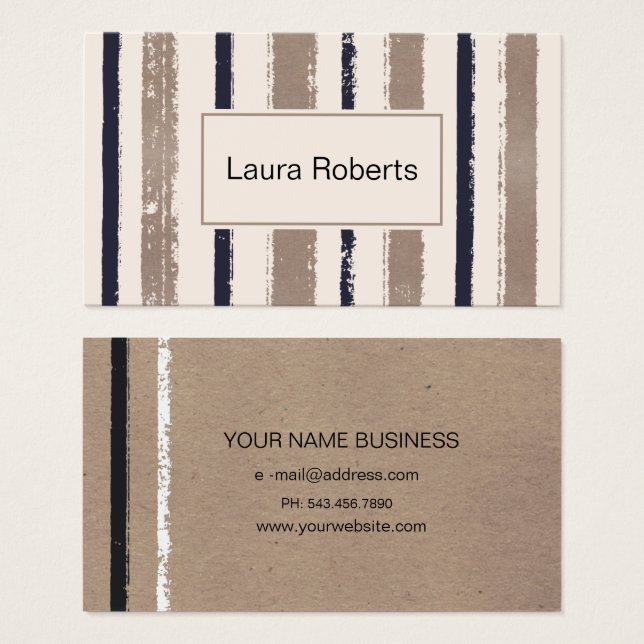 Abstract business card in brown, black and white  (Front & Back)