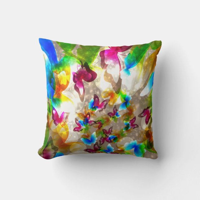 Abstract  Butterflies American MoJo Throw Pillow (Front)