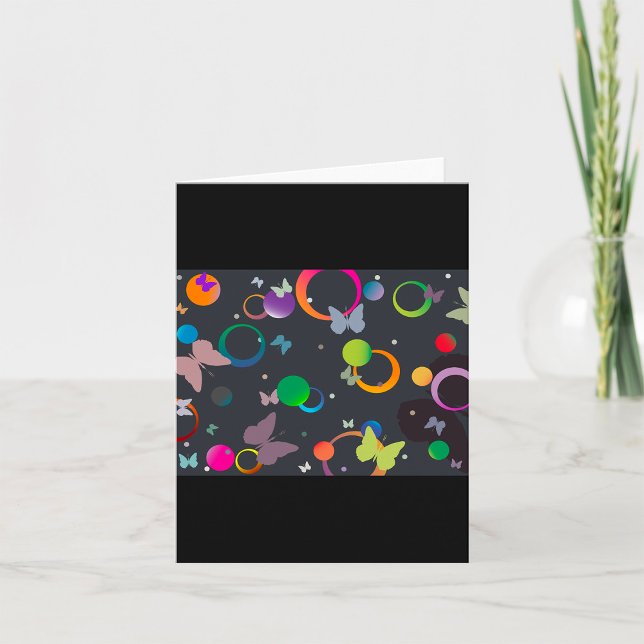Abstract Butterflies and Geometric Circles Pattern Card (Creator Uploaded)