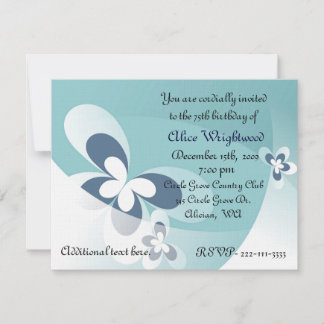 Abstract Butterflies Birthday Invitation