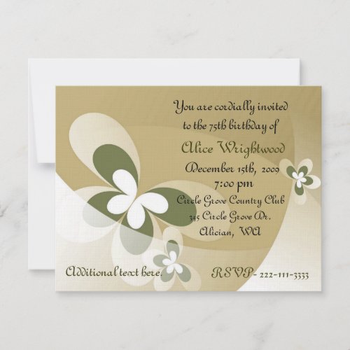 Abstract Butterflies Birthday Invitation