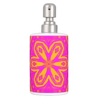 Abstract Butterflies & Flowers Pink Bath Set
