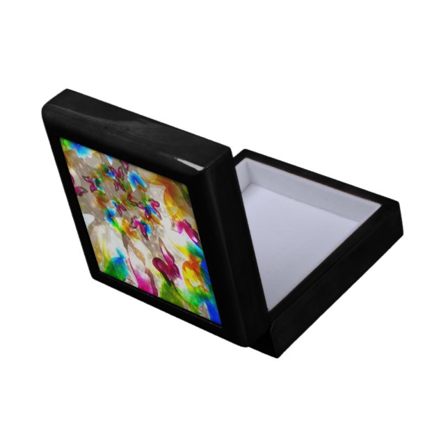 Abstract Butterflies Jewelry Box (Back Open)