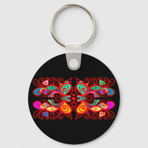 Abstract Butterflies Keychain