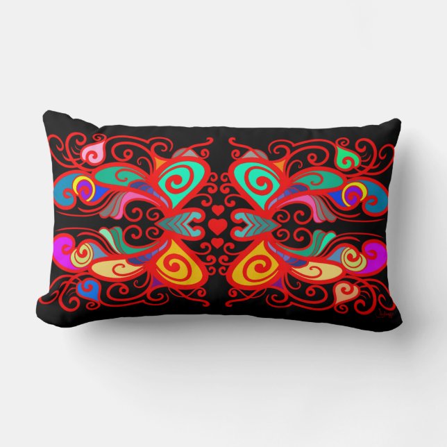 Abstract Butterflies Lumbar Pillow (Front)