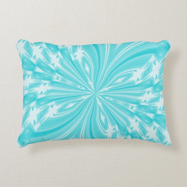 Abstract Butterfly Aqua Accent Pillow (Front)