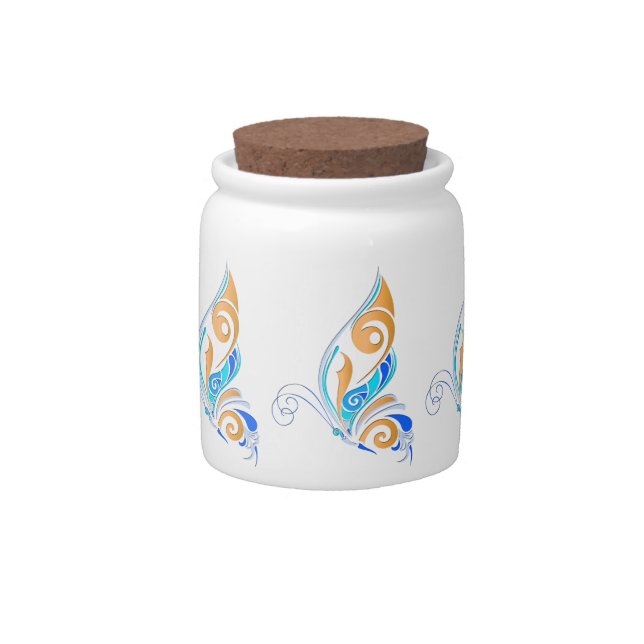 Abstract Butterfly Candy Jar (Front)