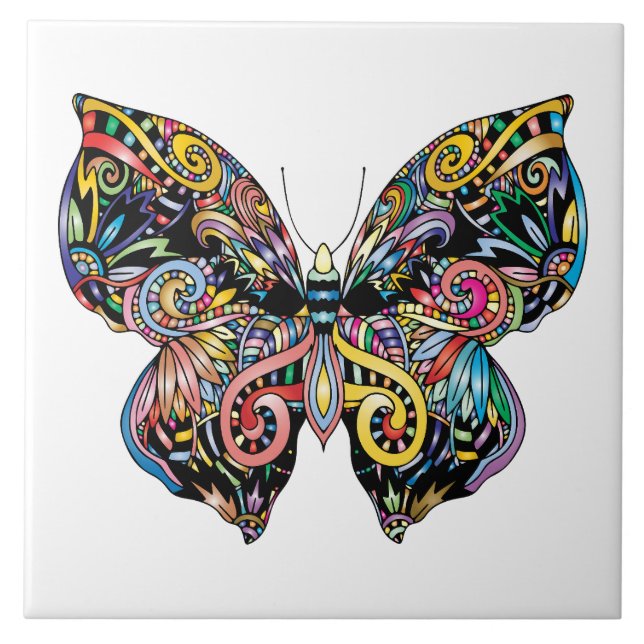 Abstract butterfly ceramic tile (Front)