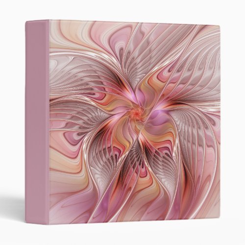 Abstract Butterfly Colorful Fantasy Fractal Art 3 Ring Binder