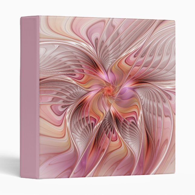 Abstract Butterfly Colorful Fantasy Fractal Art 3 Ring Binder (Front/Spine)