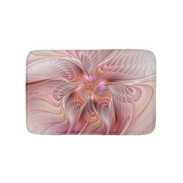 Abstract Butterfly Colorful Fantasy Fractal Art Bath Mat (Front)