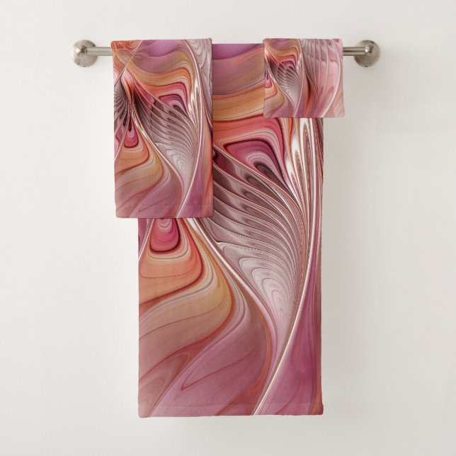 Abstract Butterfly Colorful Fantasy Fractal Art Bath Towel Set (Insitu)