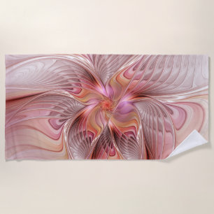 Abstract Butterfly Colorful Fantasy Fractal Art Beach Towel