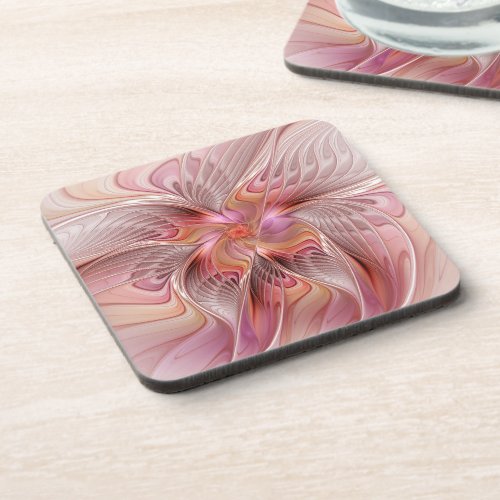 Abstract Butterfly Colorful Fantasy Fractal Art Beverage Coaster