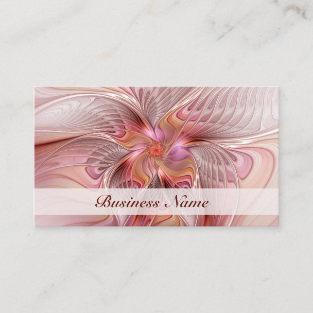 Abstract Butterfly Colorful Fantasy Fractal Art Business Card (Front)