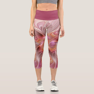 Abstract Butterfly Colorful Fantasy Fractal Art Capri Leggings