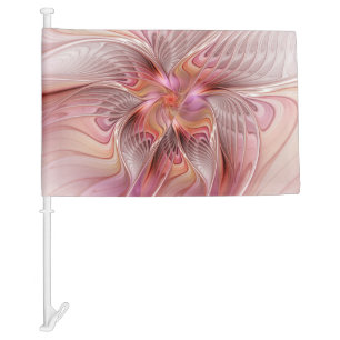 Abstract Butterfly Colorful Fantasy Fractal Art Car Flag
