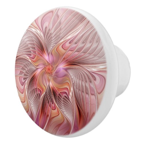 Abstract Butterfly Colorful Fantasy Fractal Art Ceramic Knob