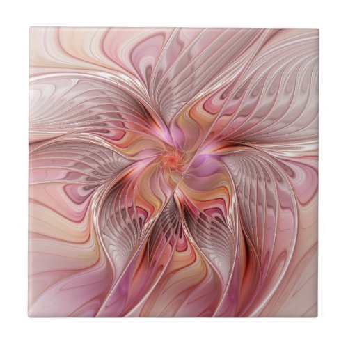 Abstract Butterfly Colorful Fantasy Fractal Art Ceramic Tile