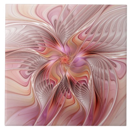 Abstract Butterfly Colorful Fantasy Fractal Art Ceramic Tile
