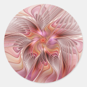 Abstract Butterfly Colorful Fantasy Fractal Art Classic Round Sticker
