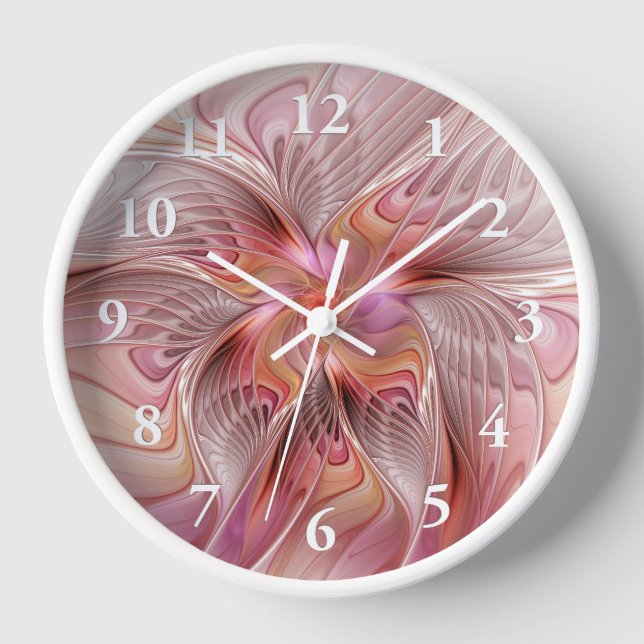 Abstract Butterfly Colorful Fantasy Fractal Art Clock (Front)