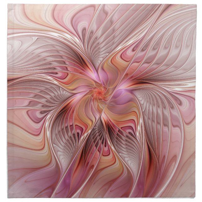 Abstract Butterfly Colorful Fantasy Fractal Art Cloth Napkin (Front)