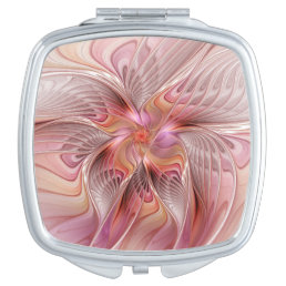 Abstract Butterfly Colorful Fantasy Fractal Art Compact Mirror